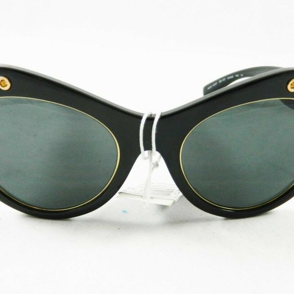 VERSACE | Cat Eye Sunglasses | #4320 Blkw/Gold Grommet & Case NEW main image 7